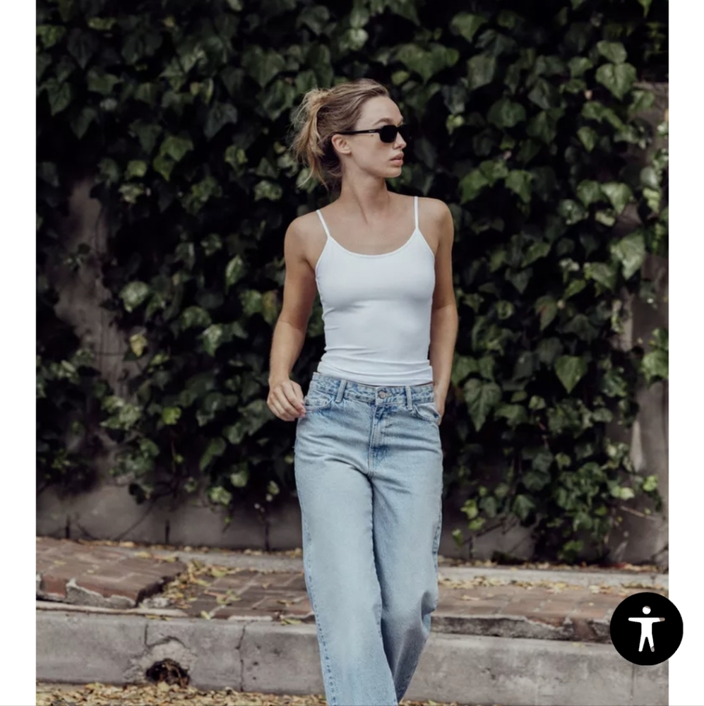 Zara Polyamide Camisole Black & White M